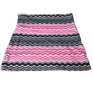 BONGO Y2K Chevron Mini Skirt Pink Black White Stretch Bodycon Size: S